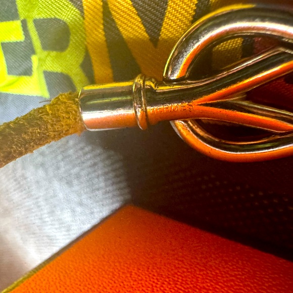 Hermès Nautile Twisted Knot Bracelet Natural Barenia Leather w/ Box Rare Vintage - Picture 10 of 11